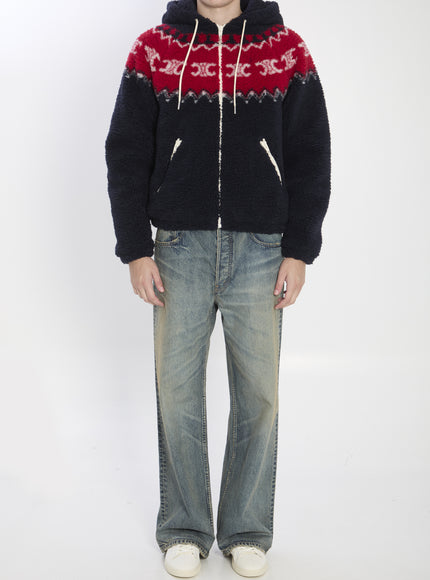 Celine Fair Isle Triomphe Hooded Jacket