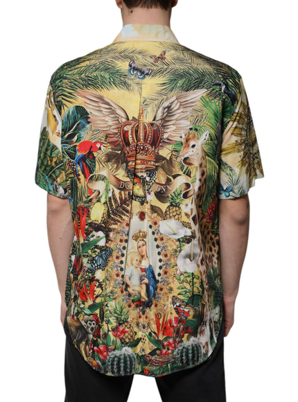 Dolce & Gabbana Multicolor Tropical Button Down Casual Shirt