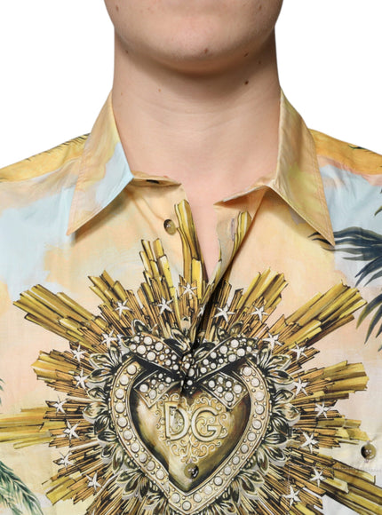 Dolce & Gabbana Multicolor Tropical Button Down Casual Shirt