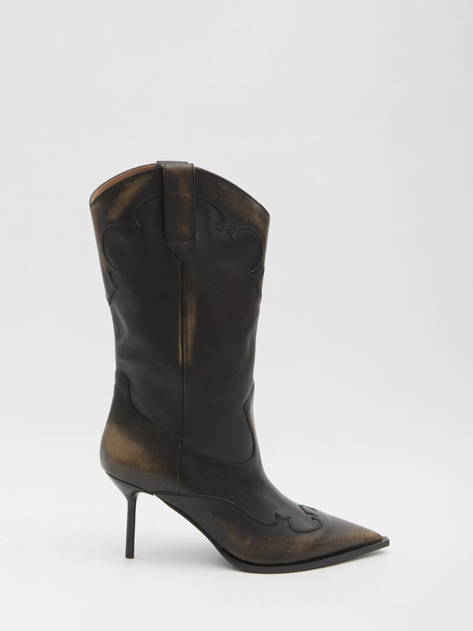 Paris Texas Lidia Western Boots Black