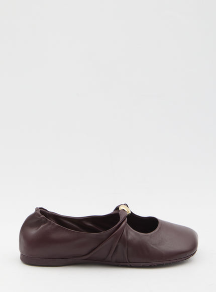 Loewe Pebble Ballerina In Nappa Leather Bordeaux