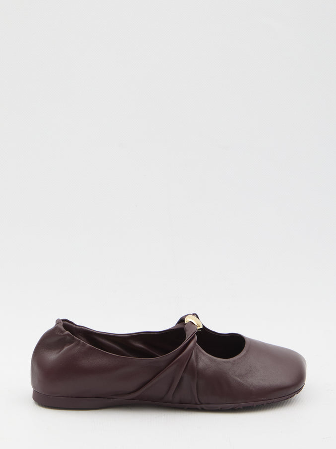 Loewe Pebble Ballerina In Nappa Leather Bordeaux