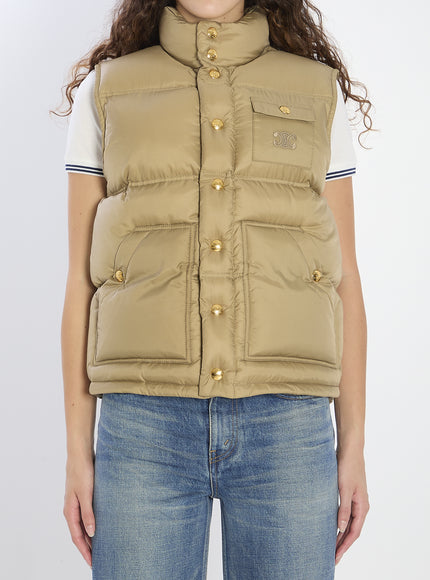 Celine Triomphe Padded Vest Beige