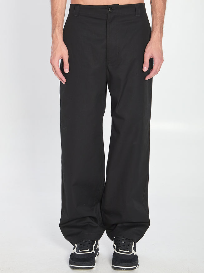 Gucci Cotton Twill Trousers Black