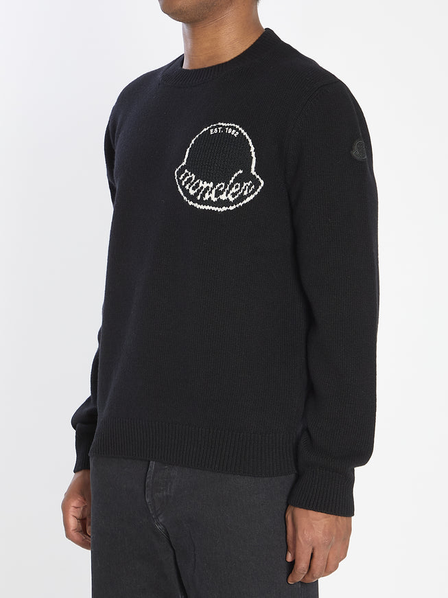 Moncler Logo Sweater In Wool