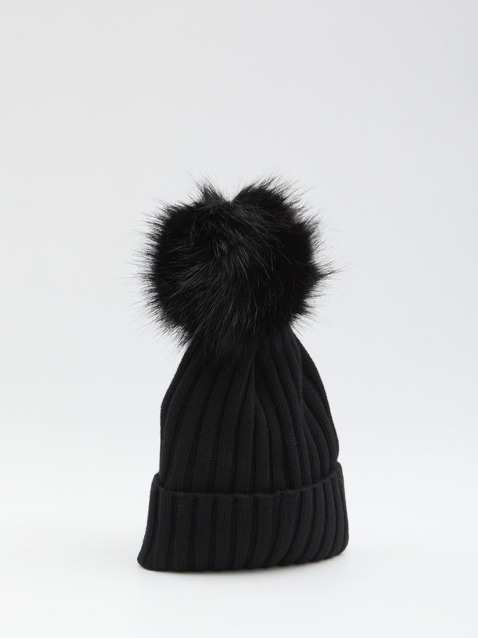 Moncler Wool Beanie With Pom Pom