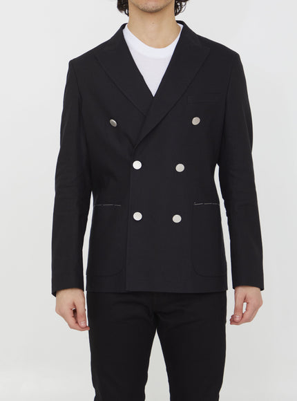 Tonello Double-breasted Stretch Jacket Black