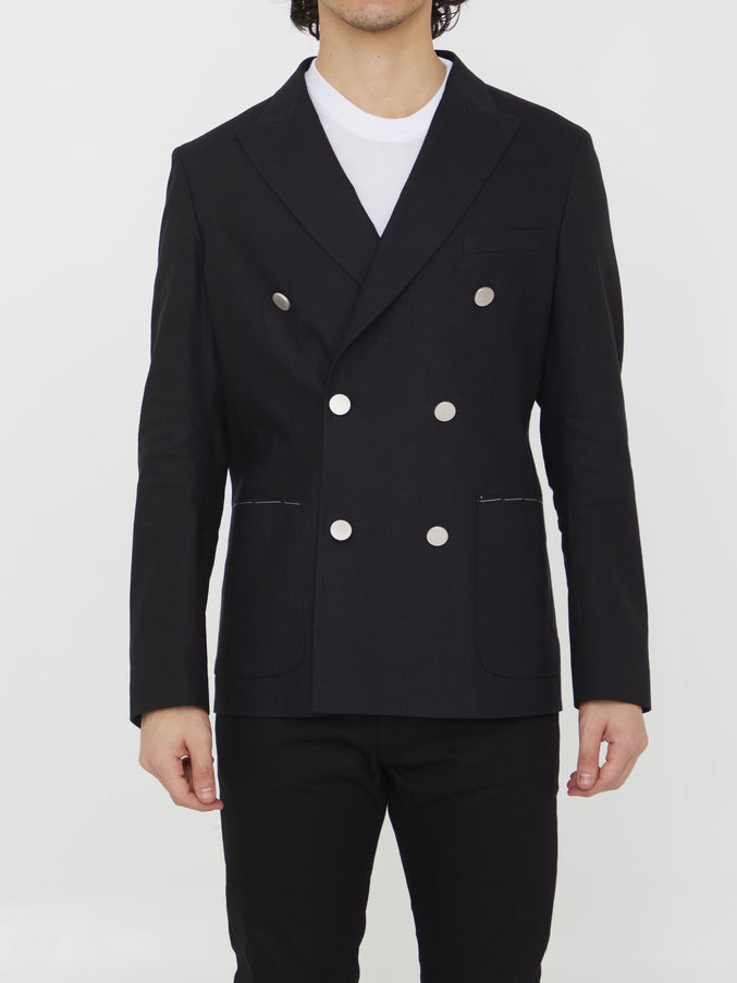 Tonello Double-breasted Stretch Jacket Black