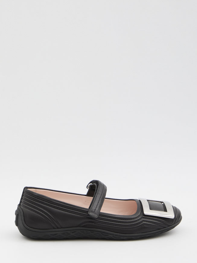 Roger Vivier Viv Low Mary Jane Ballerinas Black
