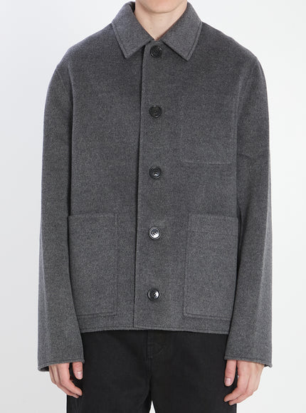 Ami Paris Wool And Cashmere Jacket Grey