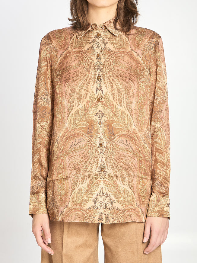 Zimmermann Hypnotic Satin Shirt Beige