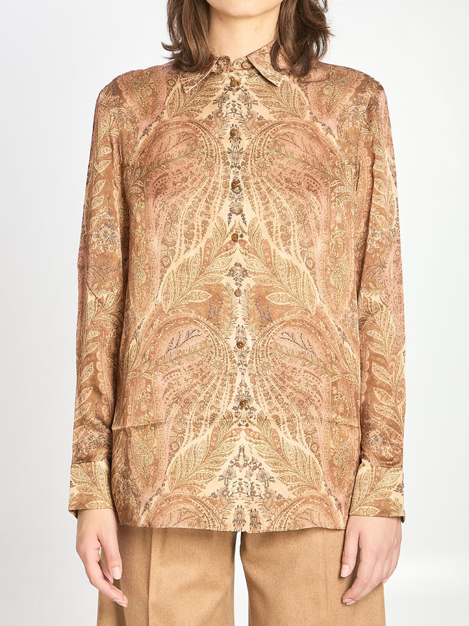 Zimmermann Hypnotic Satin Shirt Beige