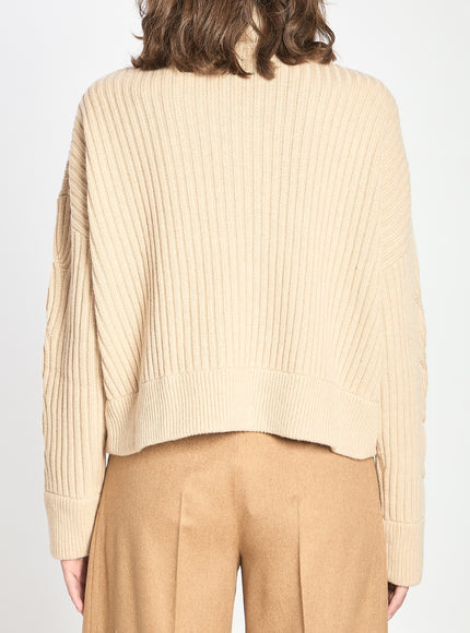 Max Mara Ribbed Cardigan In Wool And Cashmere