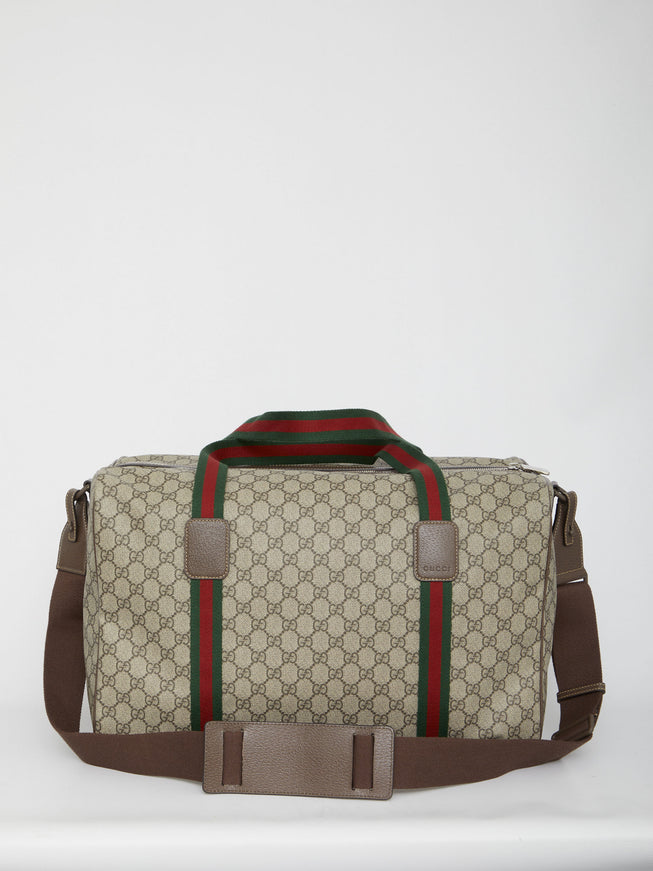 Gucci Duffle Bag With Web QT Beige