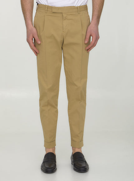 Pt Torino Beige Gabardine Trousers Beige
