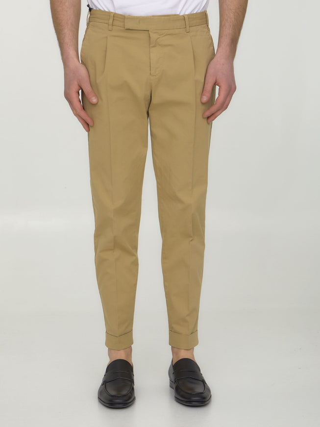 Pt Torino Beige Gabardine Trousers Beige