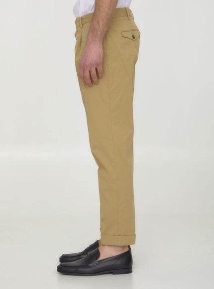 Pt Torino Beige Gabardine Trousers
