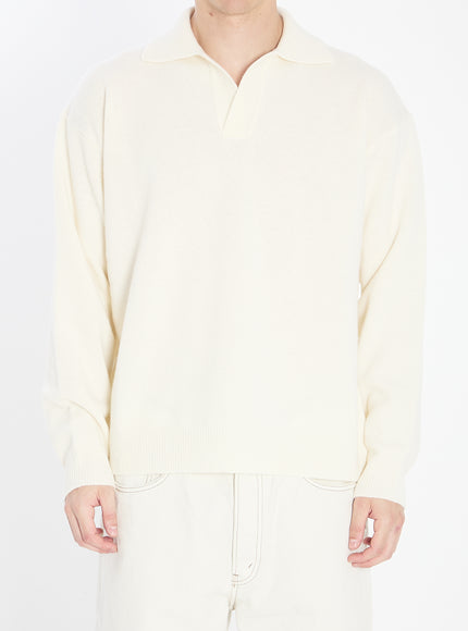 Roberto Collina Wool And Cashmere Over Polo White