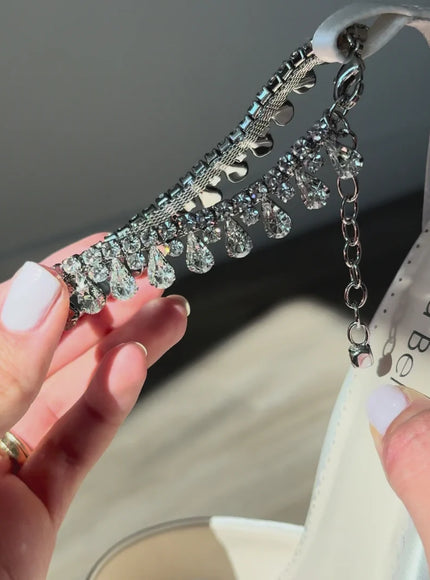 Bella Belle Marion Crystal Anklet Block Heels