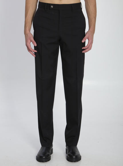 Fendi Wool Gabardine Trousers Black
