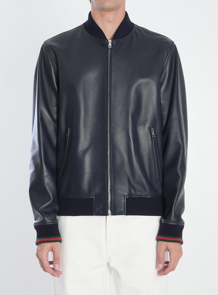 Gucci Leather Jacket Blue