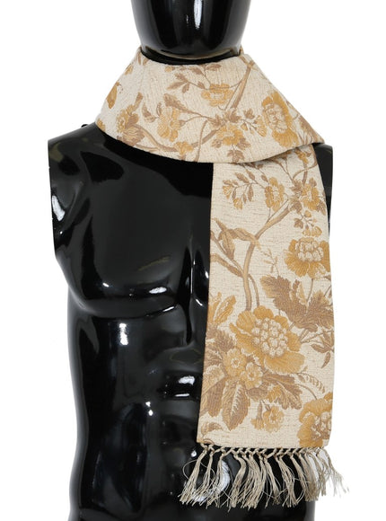 Dolce & Gabbana Gold Jacquard Stole Scarf