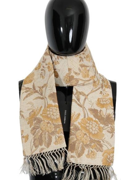 Dolce & Gabbana Gold Jacquard Stole Scarf