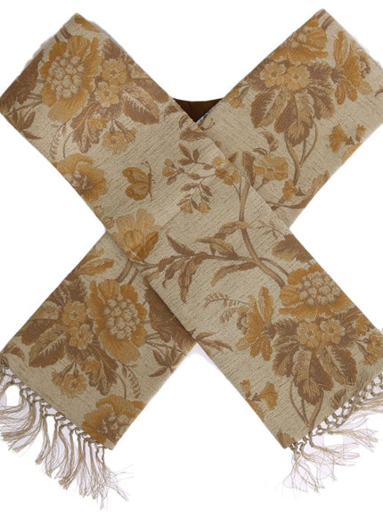 Dolce & Gabbana Gold Jacquard Stole Scarf