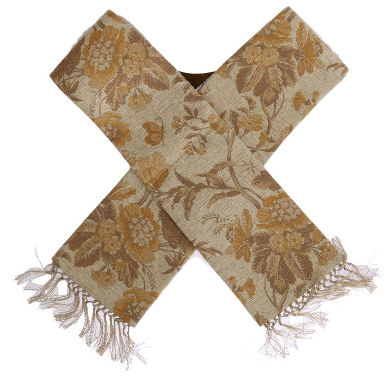 Dolce & Gabbana Gold Jacquard Stole Scarf