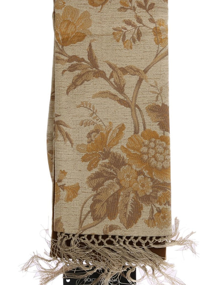 Dolce & Gabbana Gold Jacquard Stole Scarf