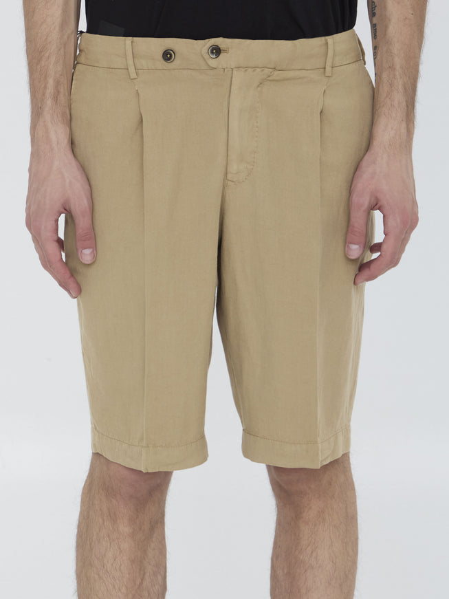Pt Torino Elasticated Bermuda Shorts Beige