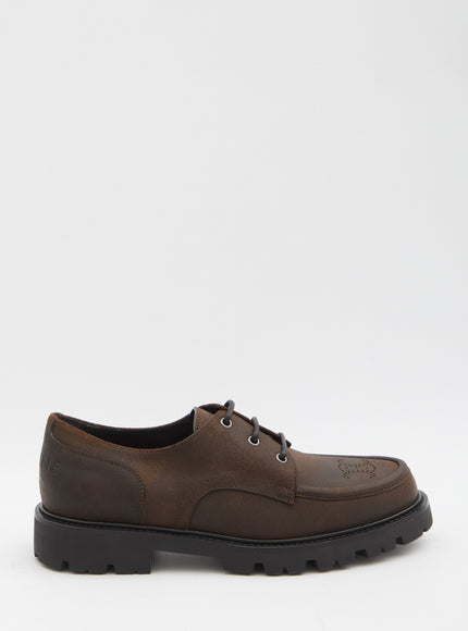 Celine Margaret Derby Shoe In Suede Brown