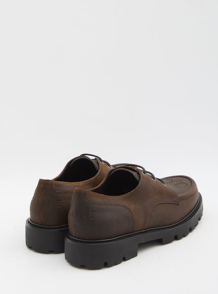 Celine Margaret Derby Shoe In Suede