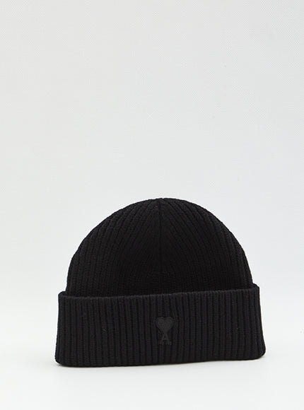 Ami Paris Ami De Coeur Beanie QT Black