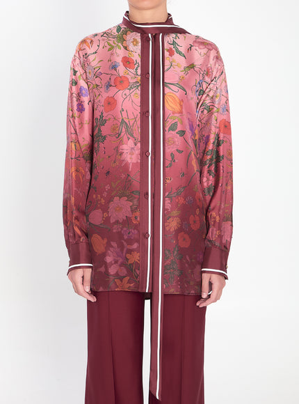 Gucci Printed Silk Shirt Pink