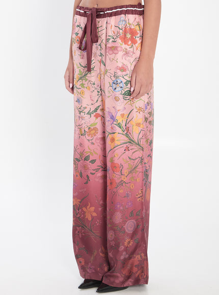 Gucci Trousers In Printed Silk