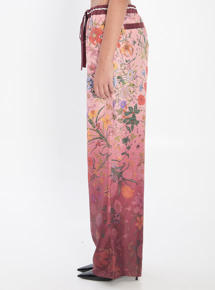 Gucci Trousers In Printed Silk