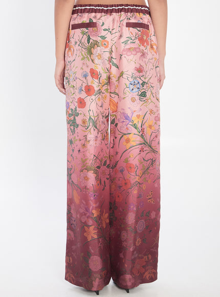 Gucci Trousers In Printed Silk