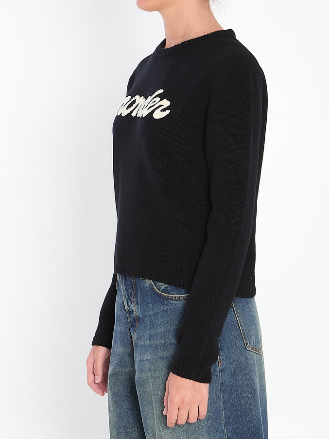Moncler Logo Sweater In Wool And Cashmere