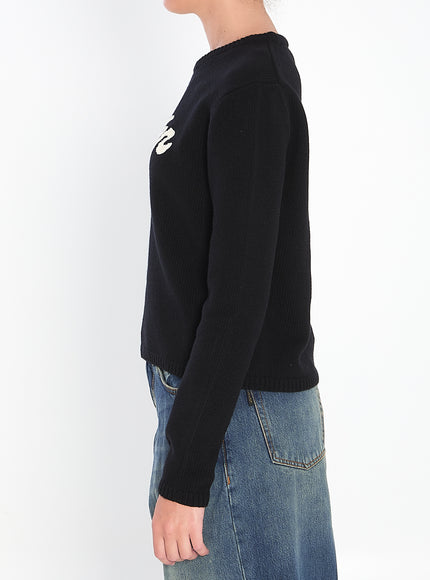 Moncler Logo Sweater In Wool And Cashmere