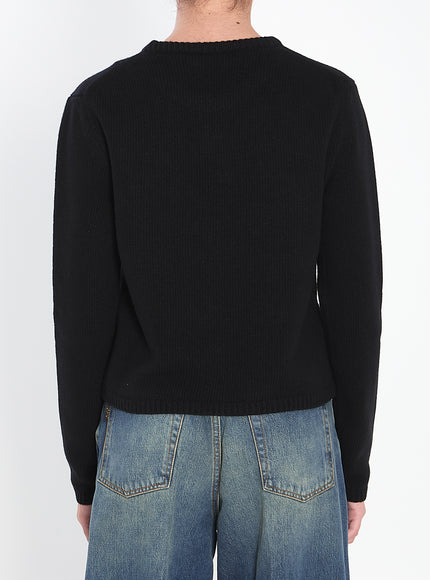 Moncler Logo Sweater In Wool And Cashmere