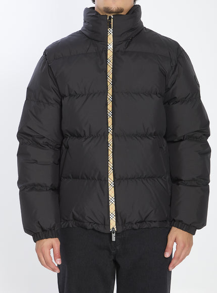 Burberry Puffer Jacket With Packable Hood Black