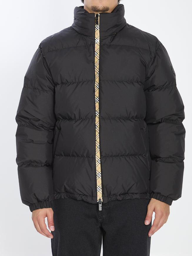 Burberry Puffer Jacket With Packable Hood Black