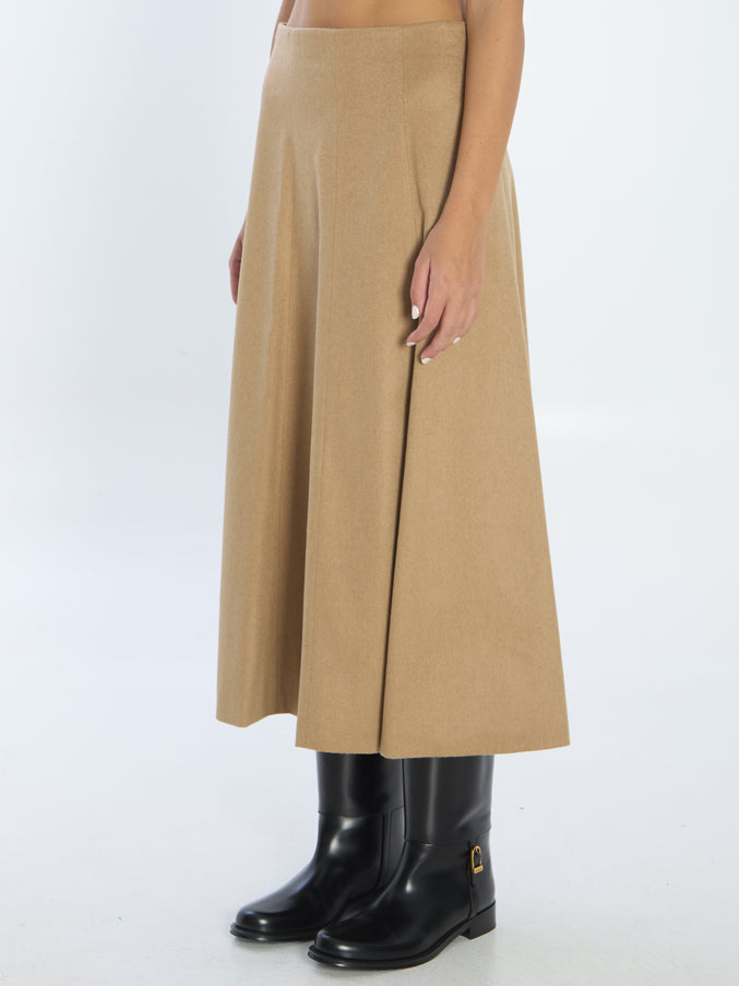 Max Mara Flared Skirt In Camel