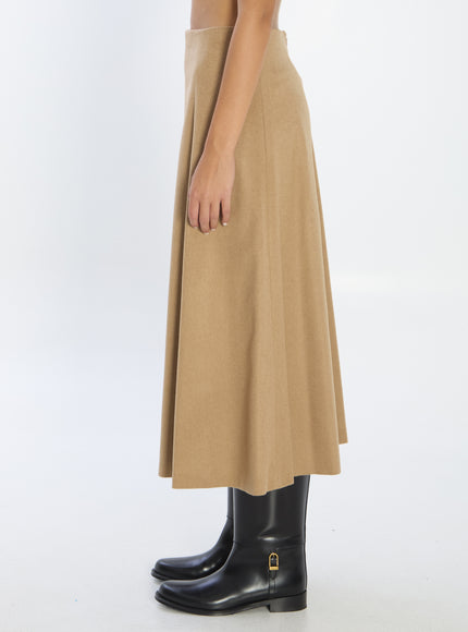 Max Mara Flared Skirt In Camel