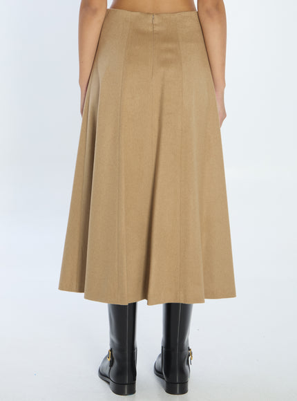 Max Mara Flared Skirt In Camel