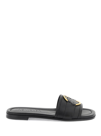 Moncler leather bell slides for