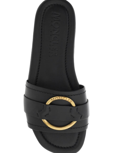 Moncler leather bell slides for