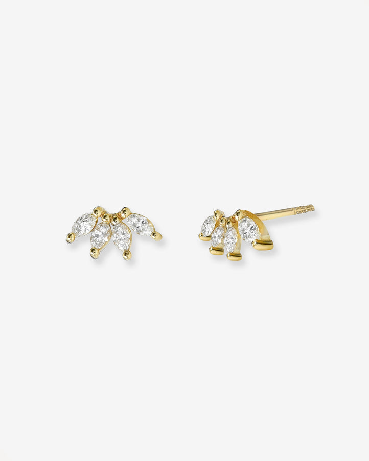 Zoe Lev 4 Marquise Diamond Stud Earrings