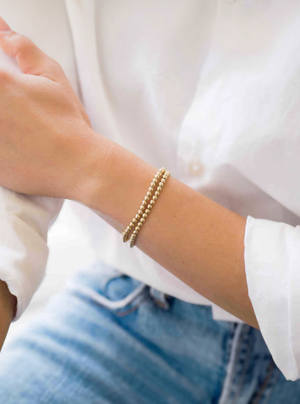 Zoe Lev 4mm Gold Bead Bracelet